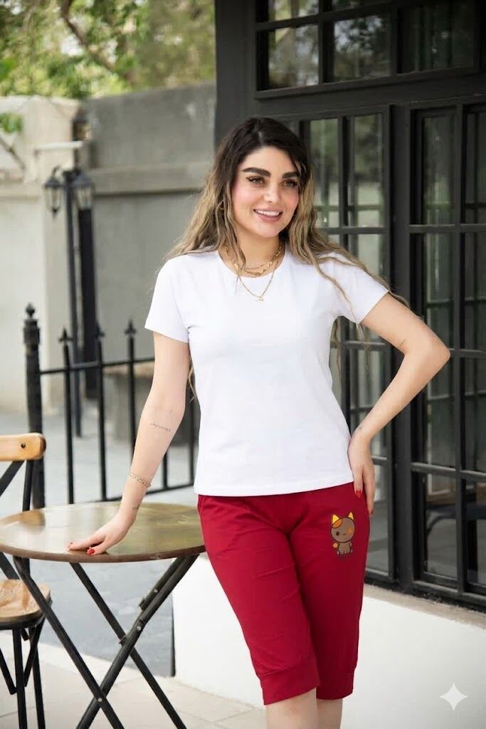 شلوارک زنانه طرح گربه