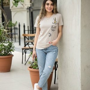 تیشرت زنانه جیب دار
